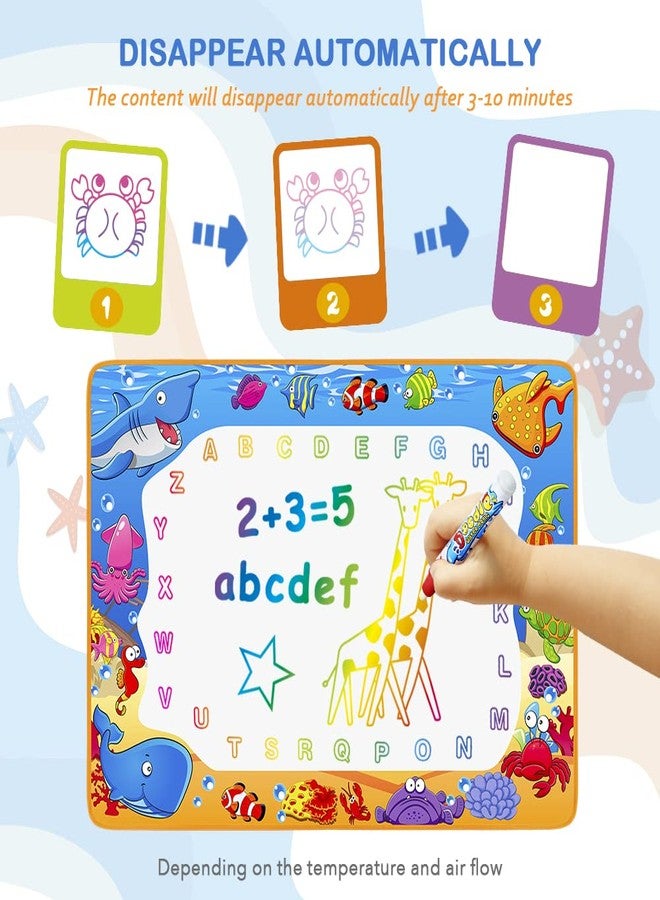 Toyk Water Doodle Mat - Kids Painting Writing Color Doodle Drawing Mat Toy Bring Magic Pens Educational Toys for Age 2 3 4 5 6 7 Year Old Girls Boys Age Toddler Gift - Image 5